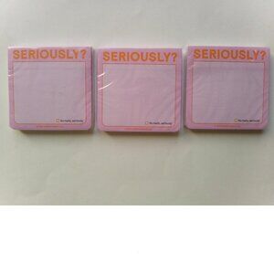 3 Packs of Knock Knock 100-Sheet 3" x 3" Seriously? Sticky Notes